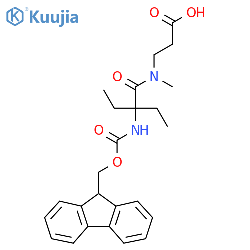 3-2-ethyl-2-({(9H-fluoren-9-yl)methoxycarbonyl}amino)-N-methylbutanamidopropanoic acid structure