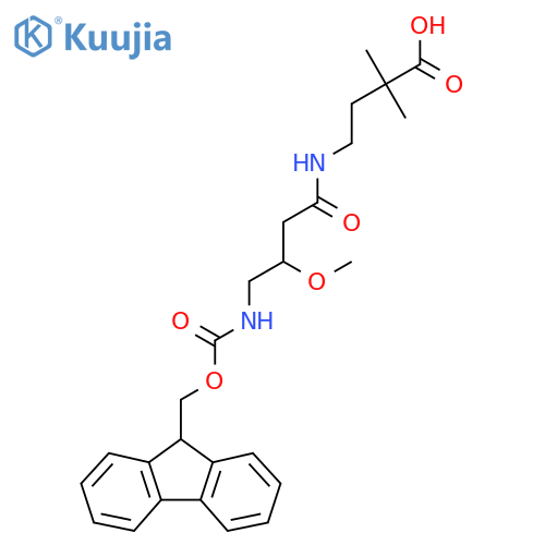 4-4-({(9H-fluoren-9-yl)methoxycarbonyl}amino)-3-methoxybutanamido-2,2-dimethylbutanoic acid structure