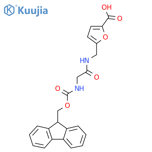 5-{2-({(9H-fluoren-9-yl)methoxycarbonyl}amino)acetamidomethyl}furan-2-carboxylic acid structure