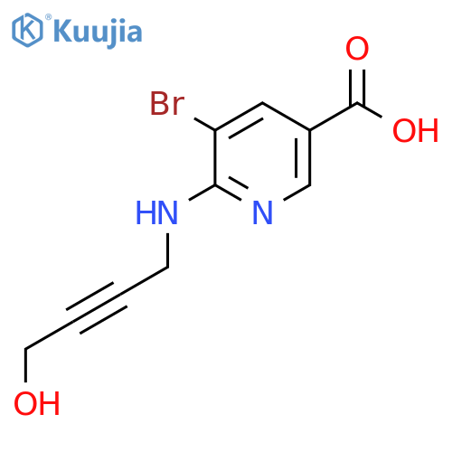 5-bromo-6-(4-hydroxybut-2-yn-1-yl)aminopyridine-3-carboxylic acid structure