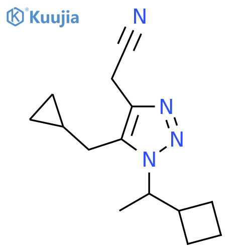 2-1-(1-cyclobutylethyl)-5-(cyclopropylmethyl)-1H-1,2,3-triazol-4-ylacetonitrile structure