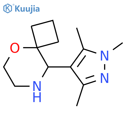 9-(trimethyl-1H-pyrazol-4-yl)-5-oxa-8-azaspiro3.5nonane structure
