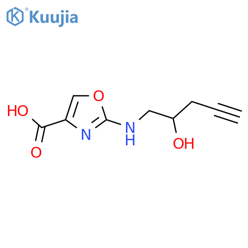 2-(2-hydroxypent-4-yn-1-yl)amino-1,3-oxazole-4-carboxylic acid structure