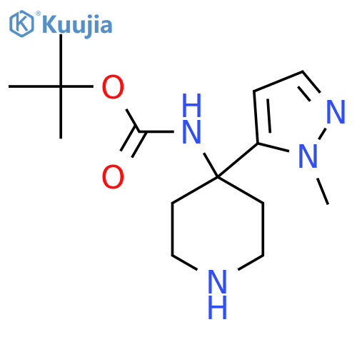 tert-butyl N-4-(1-methyl-1H-pyrazol-5-yl)piperidin-4-ylcarbamate structure