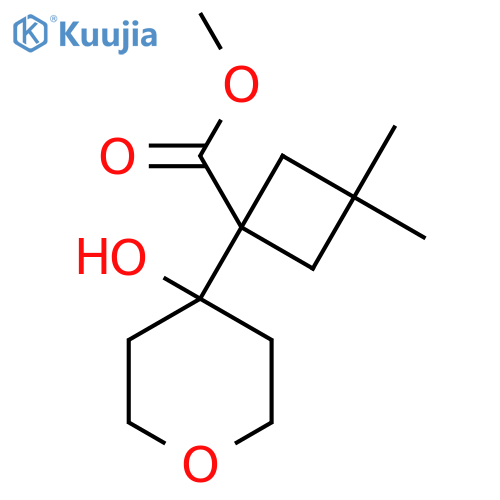 methyl 1-(4-hydroxyoxan-4-yl)-3,3-dimethylcyclobutane-1-carboxylate structure