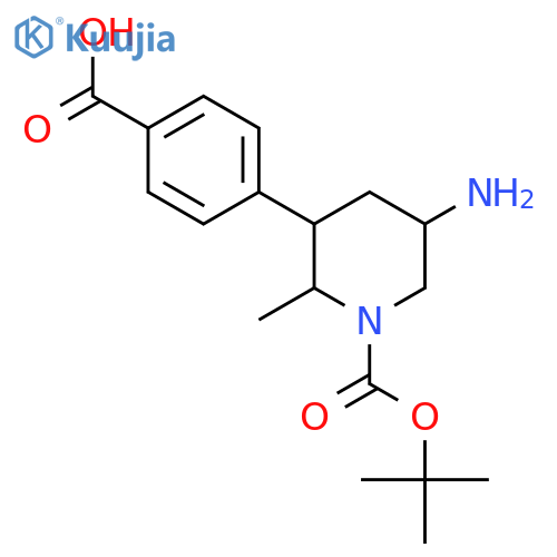 4-{5-amino-1-(tert-butoxy)carbonyl-2-methylpiperidin-3-yl}benzoic acid structure