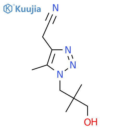 2-1-(3-hydroxy-2,2-dimethylpropyl)-5-methyl-1H-1,2,3-triazol-4-ylacetonitrile structure