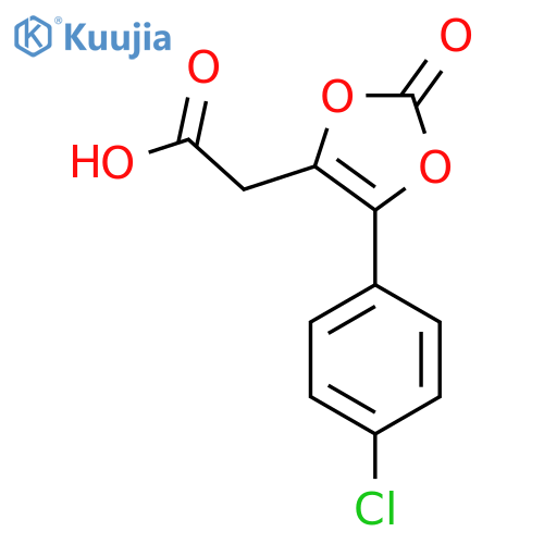 2-5-(4-chlorophenyl)-2-oxo-2H-1,3-dioxol-4-ylacetic acid structure
