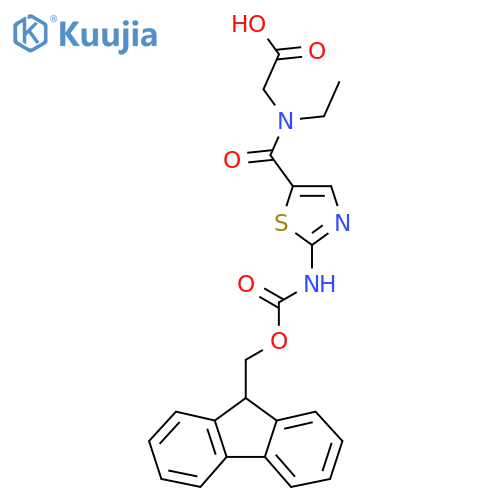 2-{N-ethyl-1-2-({(9H-fluoren-9-yl)methoxycarbonyl}amino)-1,3-thiazol-5-ylformamido}acetic acid structure