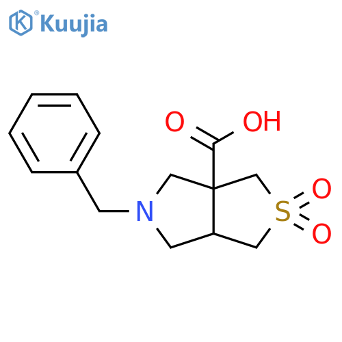 5-benzyl-2,2-dioxo-hexahydro-1H-2lambda6-thieno3,4-cpyrrole-3a-carboxylic acid structure