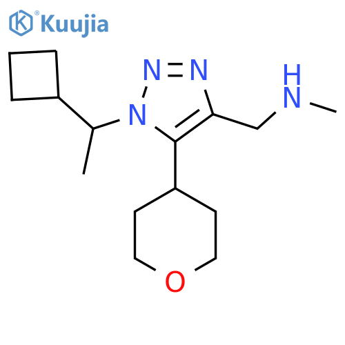 {1-(1-cyclobutylethyl)-5-(oxan-4-yl)-1H-1,2,3-triazol-4-ylmethyl}(methyl)amine structure