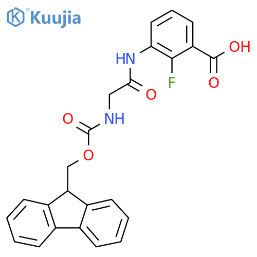 3-2-({(9H-fluoren-9-yl)methoxycarbonyl}amino)acetamido-2-fluorobenzoic acid structure