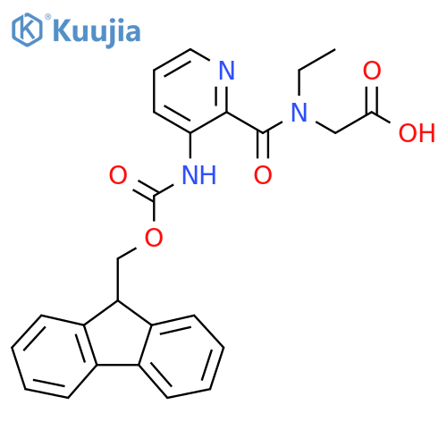 2-{N-ethyl-1-3-({(9H-fluoren-9-yl)methoxycarbonyl}amino)pyridin-2-ylformamido}acetic acid structure