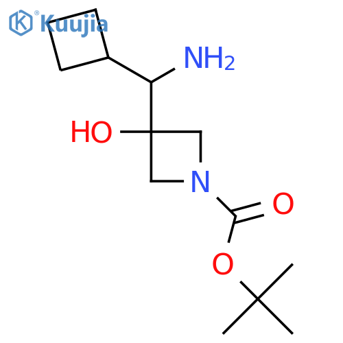 tert-butyl 3-amino(cyclobutyl)methyl-3-hydroxyazetidine-1-carboxylate structure