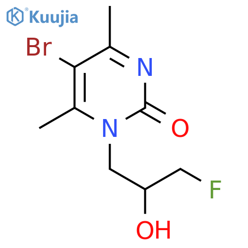 5-bromo-1-(3-fluoro-2-hydroxypropyl)-4,6-dimethyl-1,2-dihydropyrimidin-2-one structure