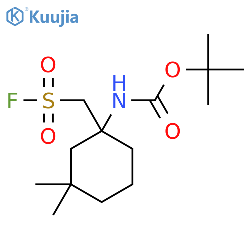tert-butyl N-{1-(fluorosulfonyl)methyl-3,3-dimethylcyclohexyl}carbamate structure