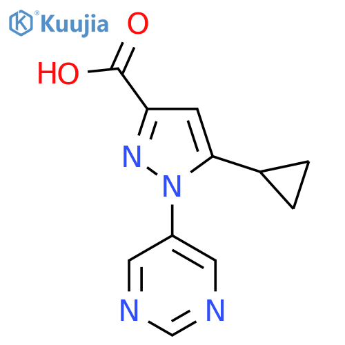 5-cyclopropyl-1-(pyrimidin-5-yl)-1H-pyrazole-3-carboxylic acid structure