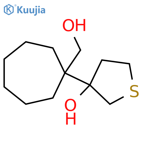 3-1-(hydroxymethyl)cycloheptylthiolan-3-ol structure
