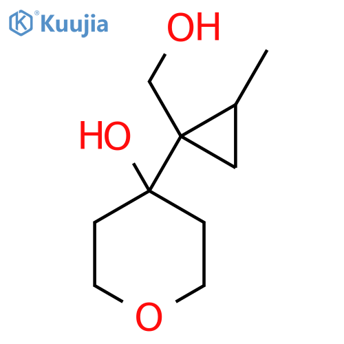 4-1-(hydroxymethyl)-2-methylcyclopropyloxan-4-ol structure