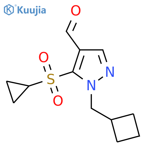 1-(cyclobutylmethyl)-5-(cyclopropanesulfonyl)-1H-pyrazole-4-carbaldehyde structure