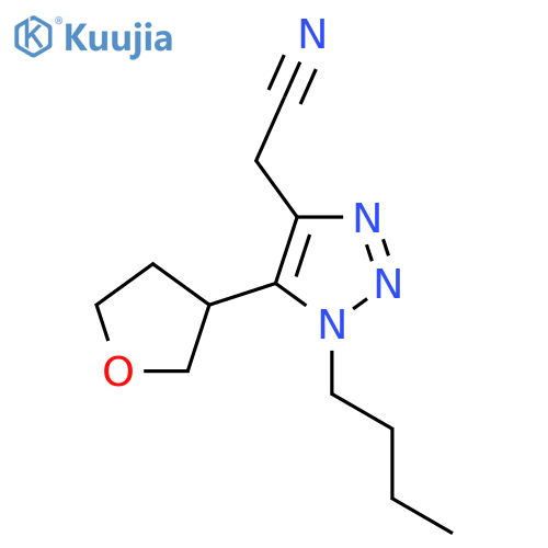 2-1-butyl-5-(oxolan-3-yl)-1H-1,2,3-triazol-4-ylacetonitrile structure
