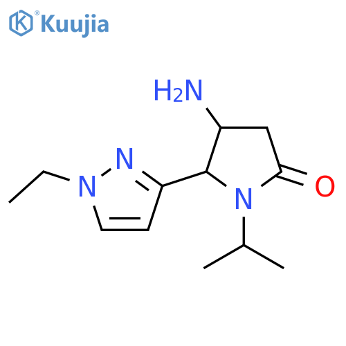 4-amino-5-(1-ethyl-1H-pyrazol-3-yl)-1-(propan-2-yl)pyrrolidin-2-one structure