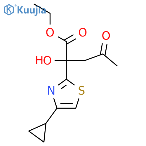 Ethyl 2-(4-cyclopropyl-1,3-thiazol-2-yl)-2-hydroxy-4-oxopentanoate structure