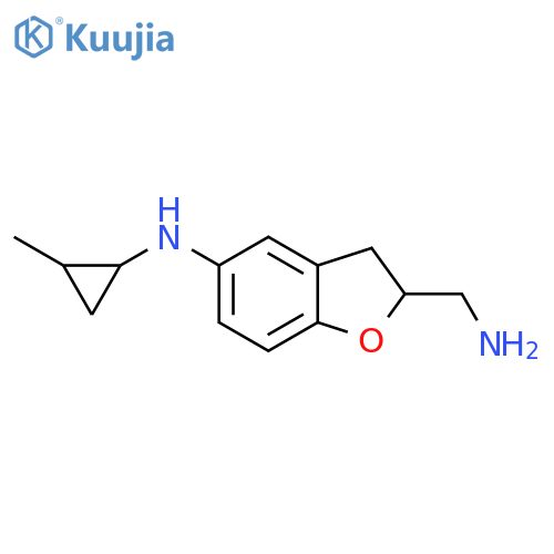 2-(aminomethyl)-N-(2-methylcyclopropyl)-2,3-dihydro-1-benzofuran-5-amine structure