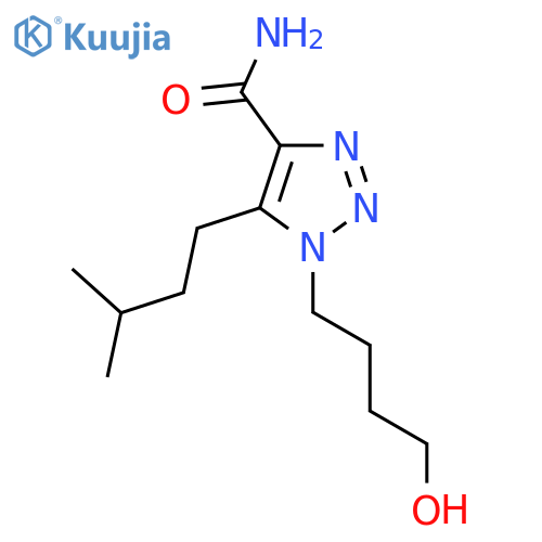 1-(4-hydroxybutyl)-5-(3-methylbutyl)-1H-1,2,3-triazole-4-carboxamide structure