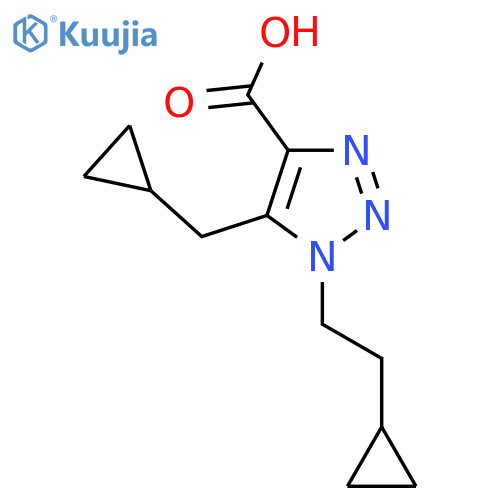 1-(2-cyclopropylethyl)-5-(cyclopropylmethyl)-1H-1,2,3-triazole-4-carboxylic acid structure