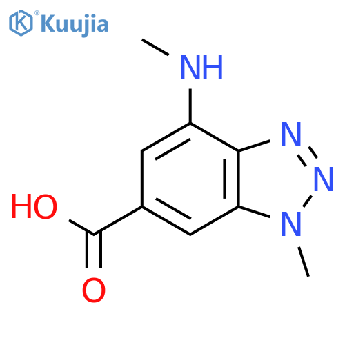1-methyl-4-(methylamino)-1H-1,2,3-benzotriazole-6-carboxylic acid structure