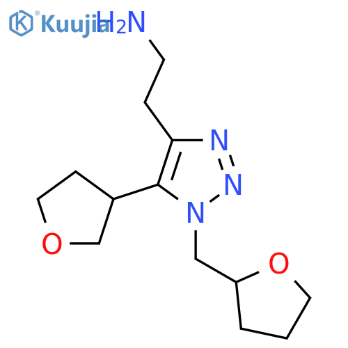 2-1-(oxolan-2-ylmethyl)-5-(oxolan-3-yl)-1H-1,2,3-triazol-4-ylethan-1-amine structure