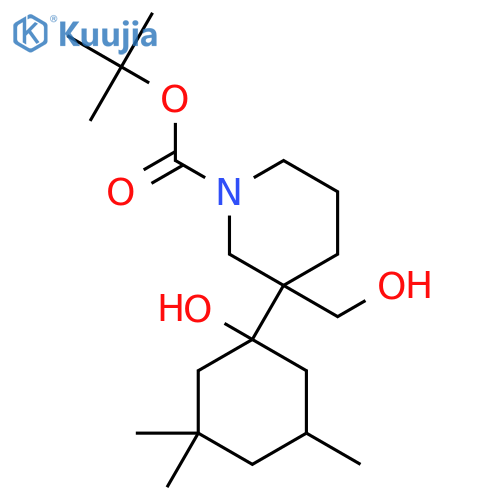 Tert-butyl 3-(1-hydroxy-3,3,5-trimethylcyclohexyl)-3-(hydroxymethyl)piperidine-1-carboxylate structure