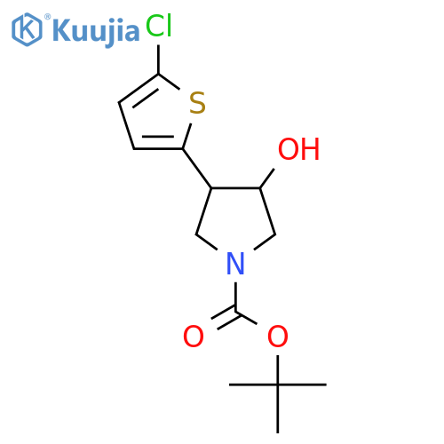 Tert-butyl 3-(5-chlorothiophen-2-yl)-4-hydroxypyrrolidine-1-carboxylate structure
