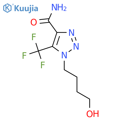1-(4-hydroxybutyl)-5-(trifluoromethyl)-1H-1,2,3-triazole-4-carboxamide structure