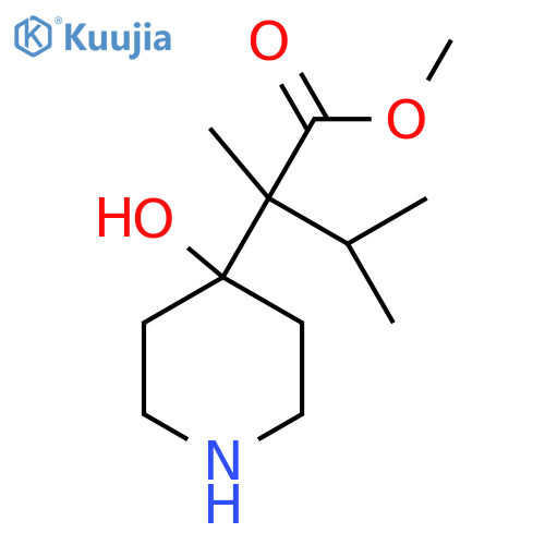 methyl 2-(4-hydroxypiperidin-4-yl)-2,3-dimethylbutanoate structure