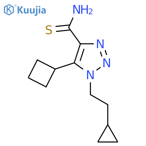 5-cyclobutyl-1-(2-cyclopropylethyl)-1H-1,2,3-triazole-4-carbothioamide structure