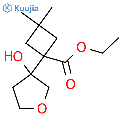 Ethyl 1-(3-hydroxyoxolan-3-yl)-3,3-dimethylcyclobutane-1-carboxylate structure