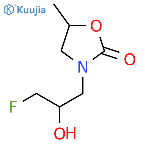 3-(3-fluoro-2-hydroxypropyl)-5-methyl-1,3-oxazolidin-2-one structure
