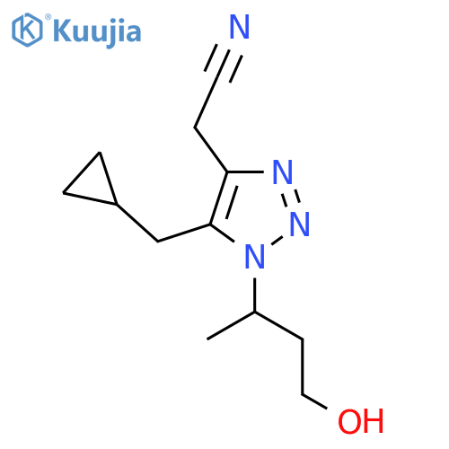 2-5-(cyclopropylmethyl)-1-(4-hydroxybutan-2-yl)-1H-1,2,3-triazol-4-ylacetonitrile structure