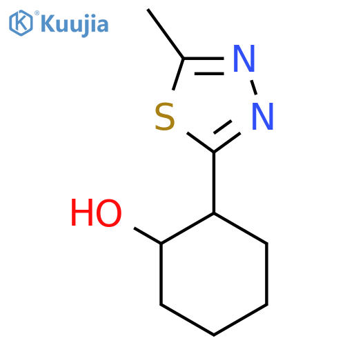 2-(5-methyl-1,3,4-thiadiazol-2-yl)cyclohexan-1-ol structure