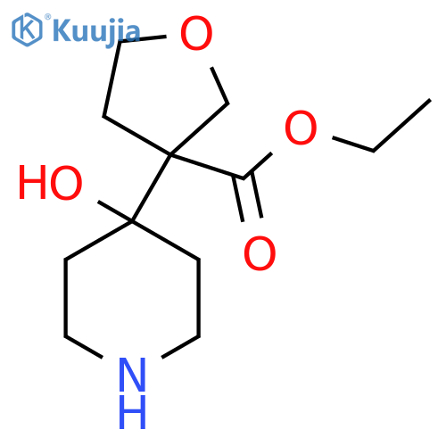 ethyl 3-(4-hydroxypiperidin-4-yl)oxolane-3-carboxylate structure