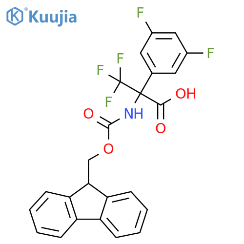 2-(3,5-difluorophenyl)-2-({[(9H-fluoren-9-yl)methoxy]carbonyl}amino)-3,3,3-trifluoropropanoic acid structure
