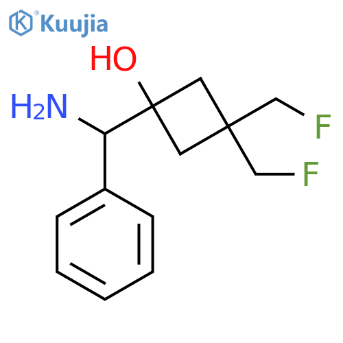 1-amino(phenyl)methyl-3,3-bis(fluoromethyl)cyclobutan-1-ol structure