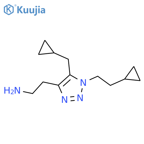 2-1-(2-cyclopropylethyl)-5-(cyclopropylmethyl)-1H-1,2,3-triazol-4-ylethan-1-amine structure