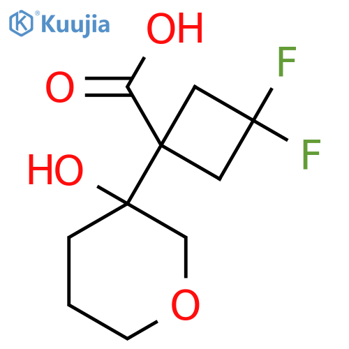 3,3-difluoro-1-(3-hydroxyoxan-3-yl)cyclobutane-1-carboxylic acid structure