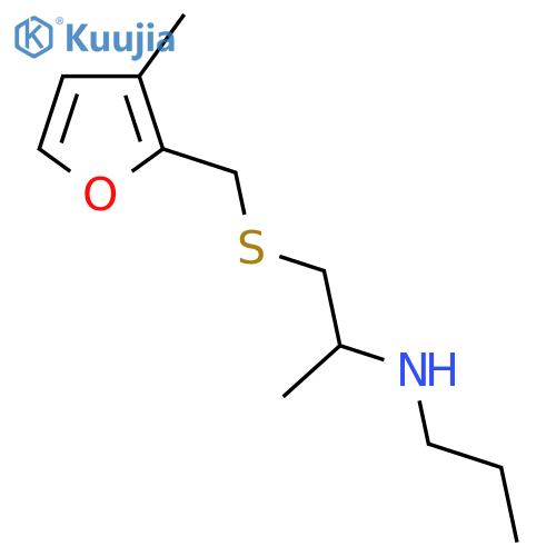 (1-{(3-methylfuran-2-yl)methylsulfanyl}propan-2-yl)(propyl)amine structure