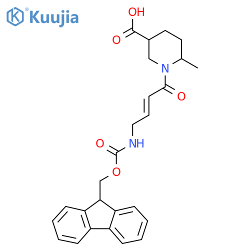 1-4-({(9H-fluoren-9-yl)methoxycarbonyl}amino)but-2-enoyl-6-methylpiperidine-3-carboxylic acid structure