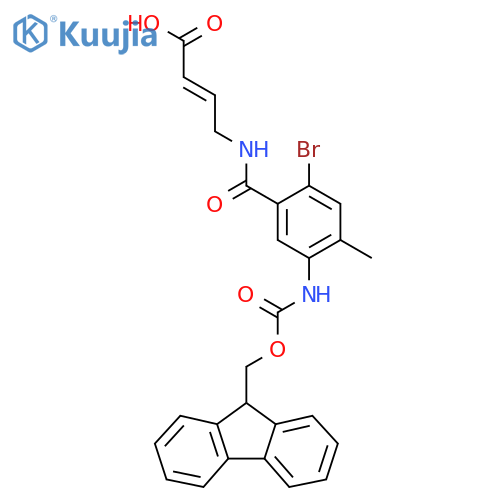 4-{2-bromo-5-({(9H-fluoren-9-yl)methoxycarbonyl}amino)-4-methylphenylformamido}but-2-enoic acid structure