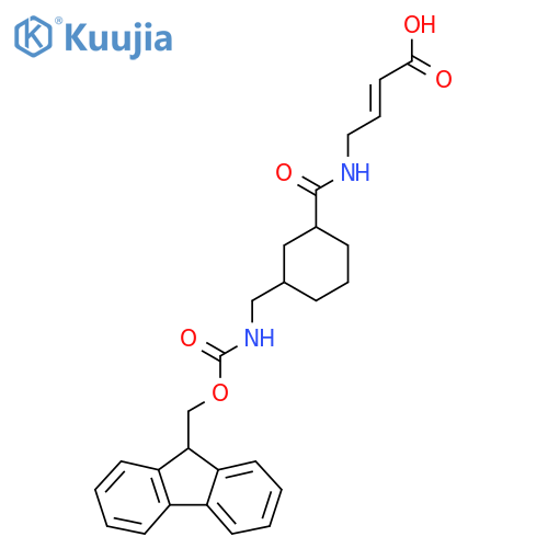 4-({3-({(9H-fluoren-9-yl)methoxycarbonyl}amino)methylcyclohexyl}formamido)but-2-enoic acid structure